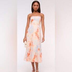 The A&F Camille Strapless Godet Midi Dress